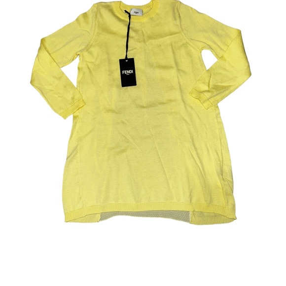 NWT Authentic Fendi Knit Cotton Dress with Logi Silk Back Little Girl Size 4 - Picture 2 of 10